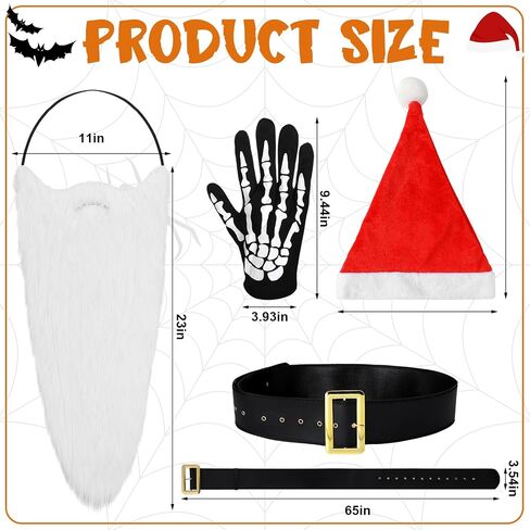 6 Pcs Christmas Nights Couple Costumes Accessories Men Santa Women Scar Costumes Skeleton Gloves for Christmas Halloween Movies Cosplay in Saudi Arabia