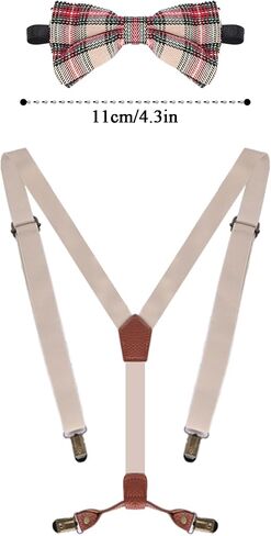 Kids Old Man Costume Set Grandpa Dress Up Accessories Kit Suspenders Bow Tie Glasses Mustache Eyebrows for Men in Saudi Arabia
