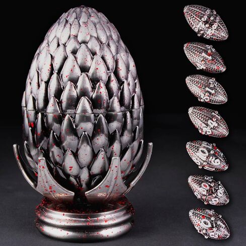 OUKELANWO Dragon Egg for DND Dice Set, Metal Dungeons and Dragons D&D Dice with Gift Box, Black Blue RPG Role Playing Roulette Spinner Dice in Saudi Arabia