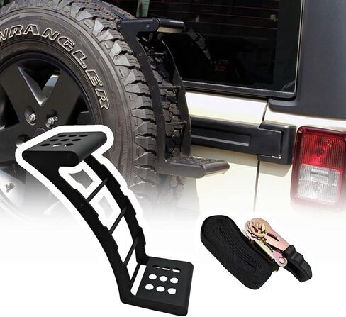 سلم عجلة احتياطي محمول عالمي غير قابل للانزلاق مناسب للشاحنة وسيارات الدفع الرباعي والبيك أب مع مشدود حبل مناسب لعجلة مقاس 24 بوصة - 35 بوصة in Kuwait