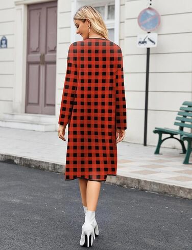 Ekouaer Nightgowns for Women Button Down Sleepshirt Long Sleeve Nightshirt V Neck Pajama Dress Nightdress with Pockets S-XXL in Saudi Arabia
