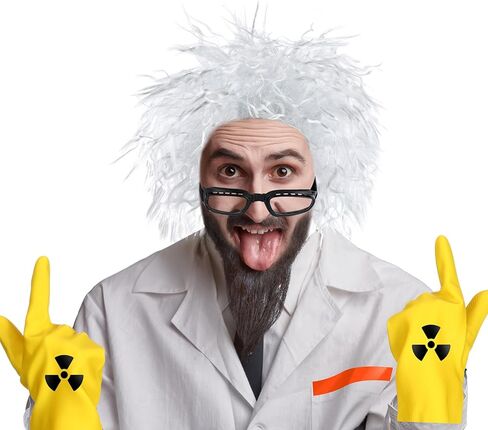 مجموعة أزياء الهالوين العودة إلى المستقبل مكونة من 7 قطع تتضمن نظارات شعر مستعار وقفازات صفراء وملصقات، إكسسوارات زي عطلة دوك للبالغين، ملابس الهالوين التنكرية وديكورات الحفلات in Kuwait