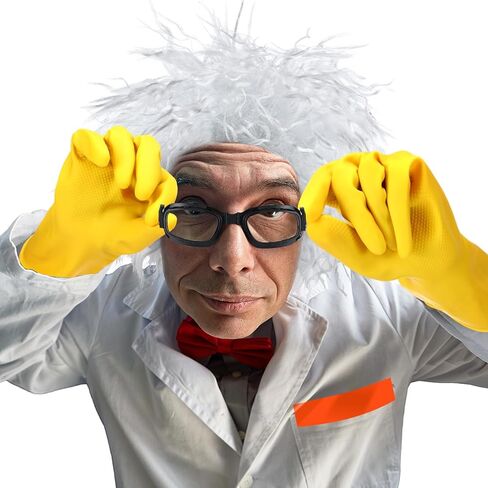 مجموعة أزياء الهالوين العودة إلى المستقبل مكونة من 7 قطع تتضمن نظارات شعر مستعار وقفازات صفراء وملصقات، إكسسوارات زي عطلة دوك للبالغين، ملابس الهالوين التنكرية وديكورات الحفلات in Kuwait