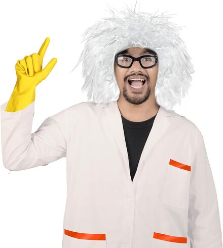 مجموعة أزياء الهالوين العودة إلى المستقبل مكونة من 7 قطع تتضمن نظارات شعر مستعار وقفازات صفراء وملصقات، إكسسوارات زي عطلة دوك للبالغين، ملابس الهالوين التنكرية وديكورات الحفلات in Kuwait