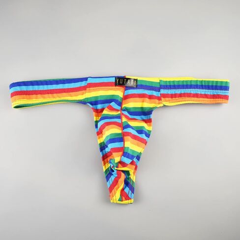 Faringoto Mens Jockstrap Underwear Low Waist Striped U Convex Thong 4Pack in Saudi Arabia