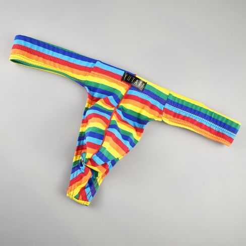 Faringoto Mens Jockstrap Underwear Low Waist Striped U Convex Thong 4Pack in Saudi Arabia