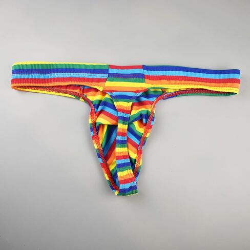 Faringoto Mens Jockstrap Underwear Low Waist Striped U Convex Thong 4Pack in Saudi Arabia