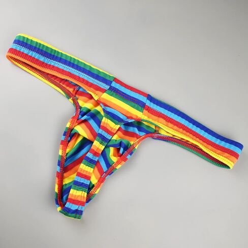 Faringoto Mens Jockstrap Underwear Low Waist Striped U Convex Thong 4Pack in Saudi Arabia