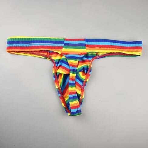 Faringoto Mens Jockstrap Underwear Low Waist Striped U Convex Thong 4Pack in Saudi Arabia