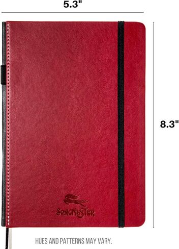 Songmaster Songwriter Journal مقاس 5x8 بوصة • دفتر ملاحظات للموسيقى مصنوع من الجلد النباتي من Crazy Horse • 180 صفحة بغلاف مقوى للموسيقى، مخطوطة ورقية، دفتر ملاحظات ورقي، مجلة الموسيقى، 150 درسًا مجانيًا في iVideosongs in Saudi Arabia