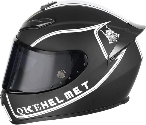 QK111 Compact Lightweight Full Face Motorcycle Street Bike Helmet with Extra Tinted Visor DOT Approved in Saudi Arabia