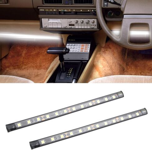 طقم إضاءة محيطة للسيارة مكون من قطعتين مع ولاعة سجائر، مصابيح LED 12 فولت للسيارة LED ضوء داخلي DRL شريط ضوء النهار مقاوم للماء للقيادة مصباح الضباب RGB أضواء الجو (أزرق) in Saudi Arabia