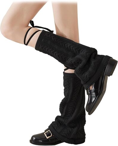 YELAIVP Women's Leg Warmers Knit Kawaii Y2K Harajuku Leg Warmers with Adjustable String for Women Lolita Accessories in Saudi Arabia