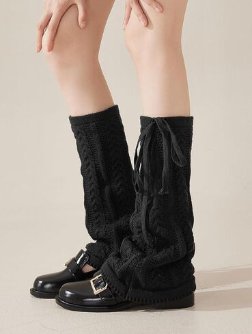 YELAIVP Women's Leg Warmers Knit Kawaii Y2K Harajuku Leg Warmers with Adjustable String for Women Lolita Accessories in Saudi Arabia