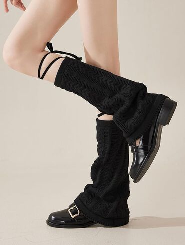 YELAIVP Women's Leg Warmers Knit Kawaii Y2K Harajuku Leg Warmers with Adjustable String for Women Lolita Accessories in Saudi Arabia