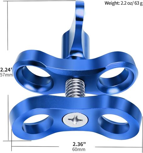 Butterfly Clip Ball Clamp Mount, Diving Photography Butterfly Clip, Holes Ball Clamp Mount for Underwater Diving Light Arms Tray System (2pack) in Kuwait
