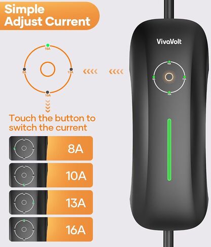 Level 1/2 Charger for Tesla,8/10/13/16A Current Adjustable with 16.4ft Charging Cord, NEMA6-20 Plug with NEMA5-15 Adapter,Portable Charger for Tesla Model 3/Y/X/S in Saudi Arabia