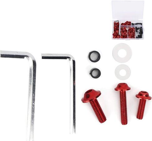 Universal Fairing Bolts Kit, 158 Pcs M5 M6 Motorcycle Windscreen Screws Fasteners Mounting Kits Washers Nuts Screws Clips for Sport Bikes(Gold) in Saudi Arabia
