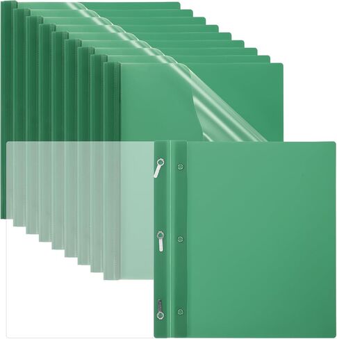 PATIKIL Plastic Report Covers with Prong, 30 Pcs 80 Sheet Capacity Clear Front Presentation Binders with 3 Metal Prong Fasteners Report Folder for Resume Documents Files Letter, Black in Saudi Arabia