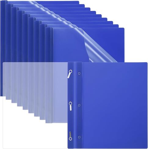 PATIKIL Plastic Report Covers with Prong, 30 Pcs 80 Sheet Capacity Clear Front Presentation Binders with 3 Metal Prong Fasteners Report Folder for Resume Documents Files Letter, Black in Saudi Arabia