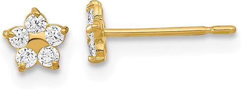 14K الصلبة الذهب الأصفر مكعب زركونيا تشيكوسلوفاكيا ستار أقراط in Kuwait