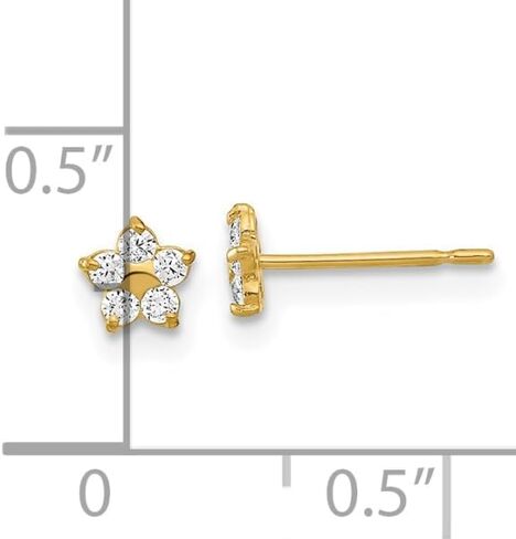 14K الصلبة الذهب الأصفر مكعب زركونيا تشيكوسلوفاكيا ستار أقراط in Kuwait