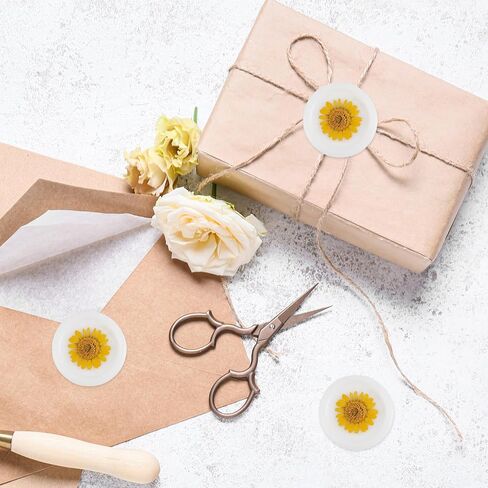 30 Pcs Dry Floral Wax Seal Stickers, Pink Floral Envelope Seals, Self Adhesive Dried Flower Wax Seal for Wedding Invitations, Gift Wrap, Bridal Shower Party (Pink Baby's Breath) in Saudi Arabia