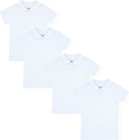 Studio 3 Girls' 4-Pack Soft Jersey Short Sleeve Polo Shirts in Kuwait