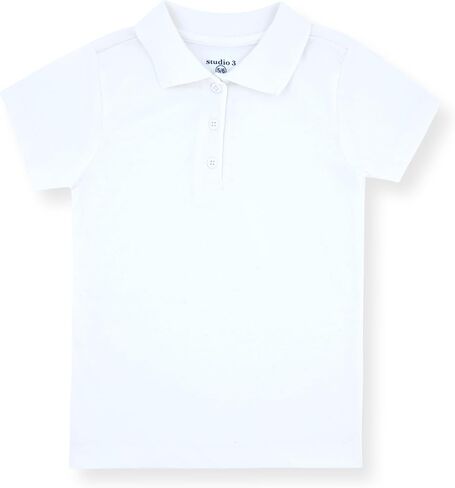 Studio 3 Girls' 4-Pack Soft Jersey Short Sleeve Polo Shirts in Kuwait