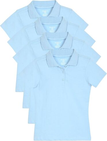 Studio 3 Girls' 4-Pack Soft Jersey Short Sleeve Polo Shirts in Kuwait