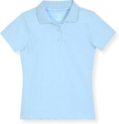 Studio 3 Girls' 4-Pack Soft Jersey Short Sleeve Polo Shirts in Kuwait