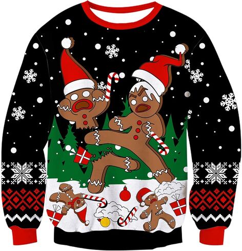 سترة RAISEVERN Ugly Christmas للرجال والنساء بلوفر محبوك in Saudi Arabia