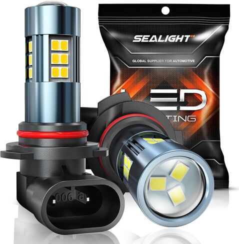 SEALIGHT 9006/HB4 LED Fog Light Bulbs, 360° Illumination 9006 HB4 Fog Lights LED for Car, 6000K Xenon White, 5MINS Plug-and-Play, Pack of 2 in Saudi Arabia
