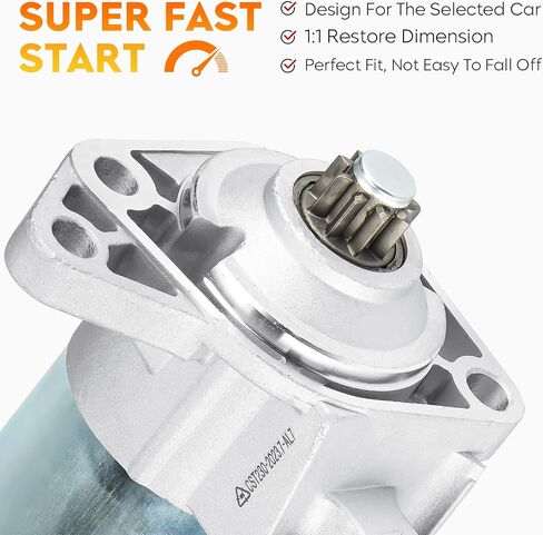 Starter for Volkswagen Beetle 1998-2005, for Golf 1996-2006, for Jetta 1999-2005, SBO0121 MS381 V438138 410-24025 17781 IS1040 STR-2112 17636, Automatic Transmission in Saudi Arabia