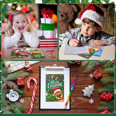 Zhanmai 60 Pack Christmas Coloring Books Bulk with 60 PCS Colored Crayon Mini Coloring Book Xmas Coloring Books Holiday Coloring Gifts Books for Girls Boys Holiday Xmas Present 10 Style(Christmas) in Saudi Arabia