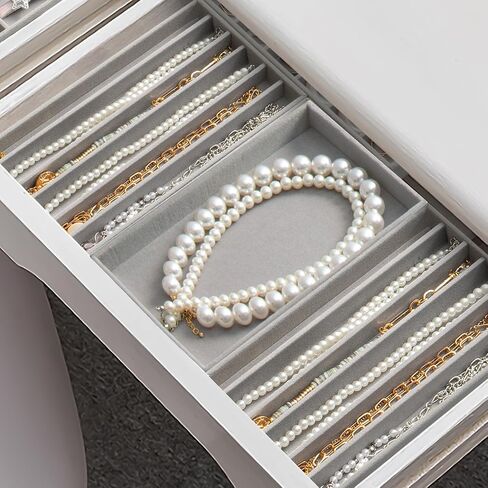 Jewelry Organizer Trays for Necklace, Velvet Necklace Tray Necklace Displays for Selling Chains Showcase Storage Organizer (Beige) in Kuwait