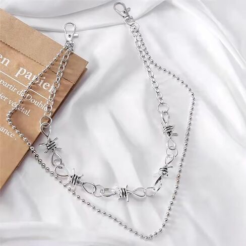 فيفيان & CD جان حزام سلسلة للرجال والنساء، سلسلة جيب القوطي الشرير سلسلة حزام سلسلة الطبقات سلسلة السراويل مكتنزة وخمر الهيب هوب المحفظة سلسلة مجوهرات التبعي للنساء الرجال in Kuwait