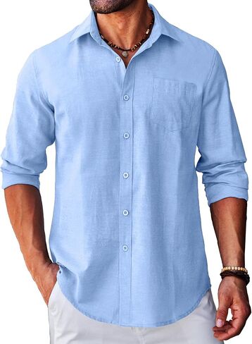 COOFANDY Men's Long Sleeve Button Down Shirt Casual Untucked Regular-Fit Oxford Dress Shirts in Saudi Arabia