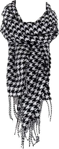 Houndstooth Scarf - Cashmere Feel Scarf Women Men - Scarves for Women Lightweight - Soft Plaid Scarf in Saudi Arabia