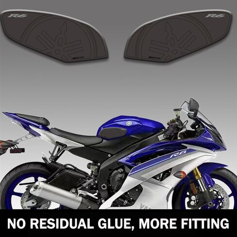 NIGHT CAT Motorcycle Tank Pad,Compatible with YZF-R6 2008-2016,Fuel Tank Sticker Fishbone Sticker Anti-Skid Sticker Fuel Tank Protection Sticker,Tank Side Traction pad（Tank Side Traction pad） in Saudi Arabia