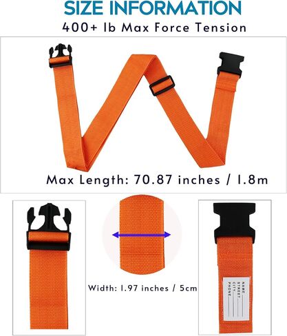 Ferris 4 Pack Luggage Straps TSA Approved - Adjustable Luggage Strap Luggage Belt Strap Suitcase Belt Strap Luggage Straps for Suitcases Bag Straps with Buckle Closure, Accessory for Travel (Green) in Saudi Arabia