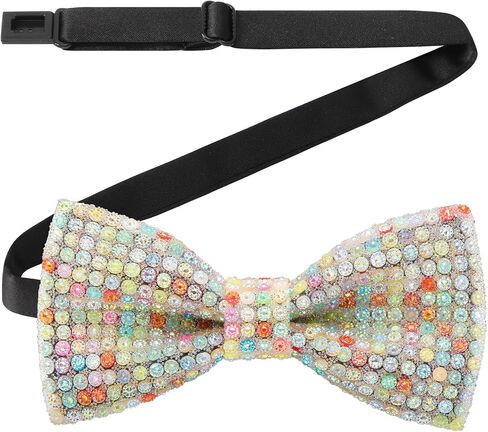 Rhinestone Bow Ties for Men, Men’s Sequin Bow Ties Pre-tied Glitter Bow Ties with Adjustable Strap for Party Wedding in Saudi Arabia