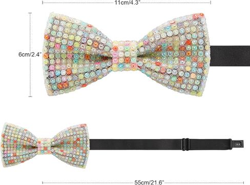 Rhinestone Bow Ties for Men, Men’s Sequin Bow Ties Pre-tied Glitter Bow Ties with Adjustable Strap for Party Wedding in Saudi Arabia