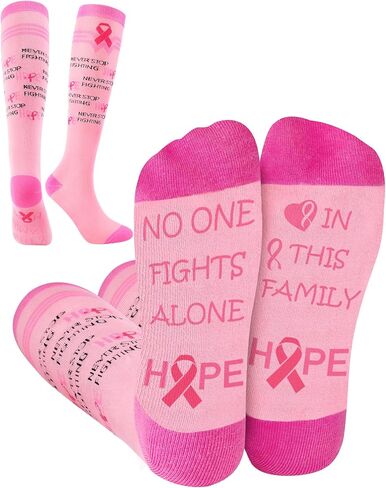 Breast Cancer Awareness Socks Get Well Soon Gifts for Women Pink Breast Cancer Socks for Women Pink Ribbon Socks in Saudi Arabia