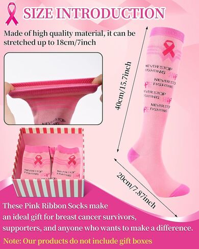 Breast Cancer Awareness Socks Get Well Soon Gifts for Women Pink Breast Cancer Socks for Women Pink Ribbon Socks in Saudi Arabia