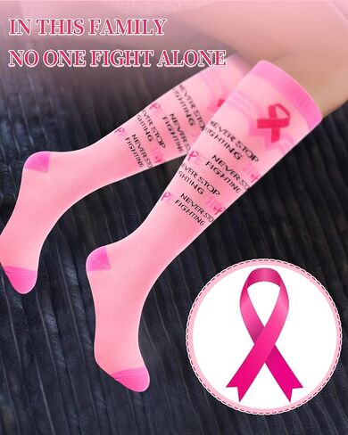 Breast Cancer Awareness Socks Get Well Soon Gifts for Women Pink Breast Cancer Socks for Women Pink Ribbon Socks in Saudi Arabia