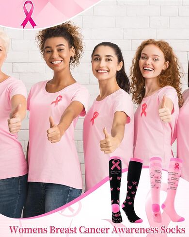 Breast Cancer Awareness Socks Get Well Soon Gifts for Women Pink Breast Cancer Socks for Women Pink Ribbon Socks in Saudi Arabia