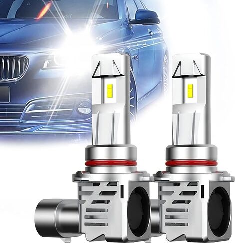 Gunhunt 2 قطعة 9005/HB3 لمبات السيارة، ضوء ضباب أبيض خفيف، مجموعات لمبات السيارة فائقة السطوع 6500K، شعاع ألومنيوم عالي، لمبة إضاءة لاسلكية HB3 لاستبدال الهالوجين in Kuwait