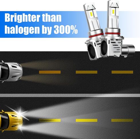 Gunhunt 2 قطعة 9005/HB3 لمبات السيارة، ضوء ضباب أبيض خفيف، مجموعات لمبات السيارة فائقة السطوع 6500K، شعاع ألومنيوم عالي، لمبة إضاءة لاسلكية HB3 لاستبدال الهالوجين in Kuwait