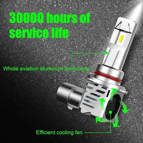 Gunhunt 2 قطعة 9005/HB3 لمبات السيارة، ضوء ضباب أبيض خفيف، مجموعات لمبات السيارة فائقة السطوع 6500K، شعاع ألومنيوم عالي، لمبة إضاءة لاسلكية HB3 لاستبدال الهالوجين in Kuwait